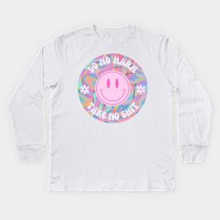 Trippy Do No Harm Take No Shit Kids Long Sleeve T-Shirt